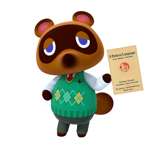 Tom Nook holding a book