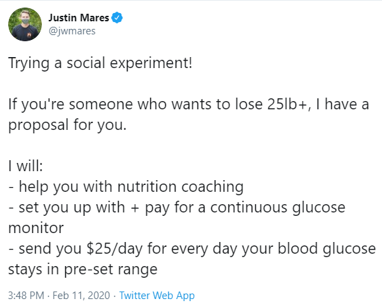 Tweet from Justin Mares